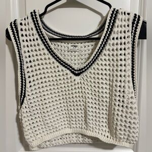 Cotton On Black and White Knit Crop Top